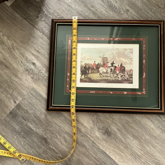 “The Meet” matted over plexiglass framed Vintage print hunting scene W Shayer - Picture 6 of 9